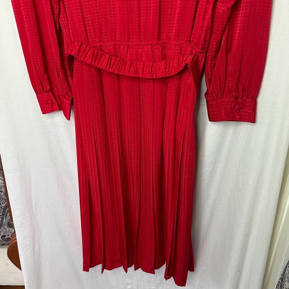 3/$20💥Vintage Appleseed’s Petite Red Front Button Down Belted Aline Retro Dress - Picture 10 of 17